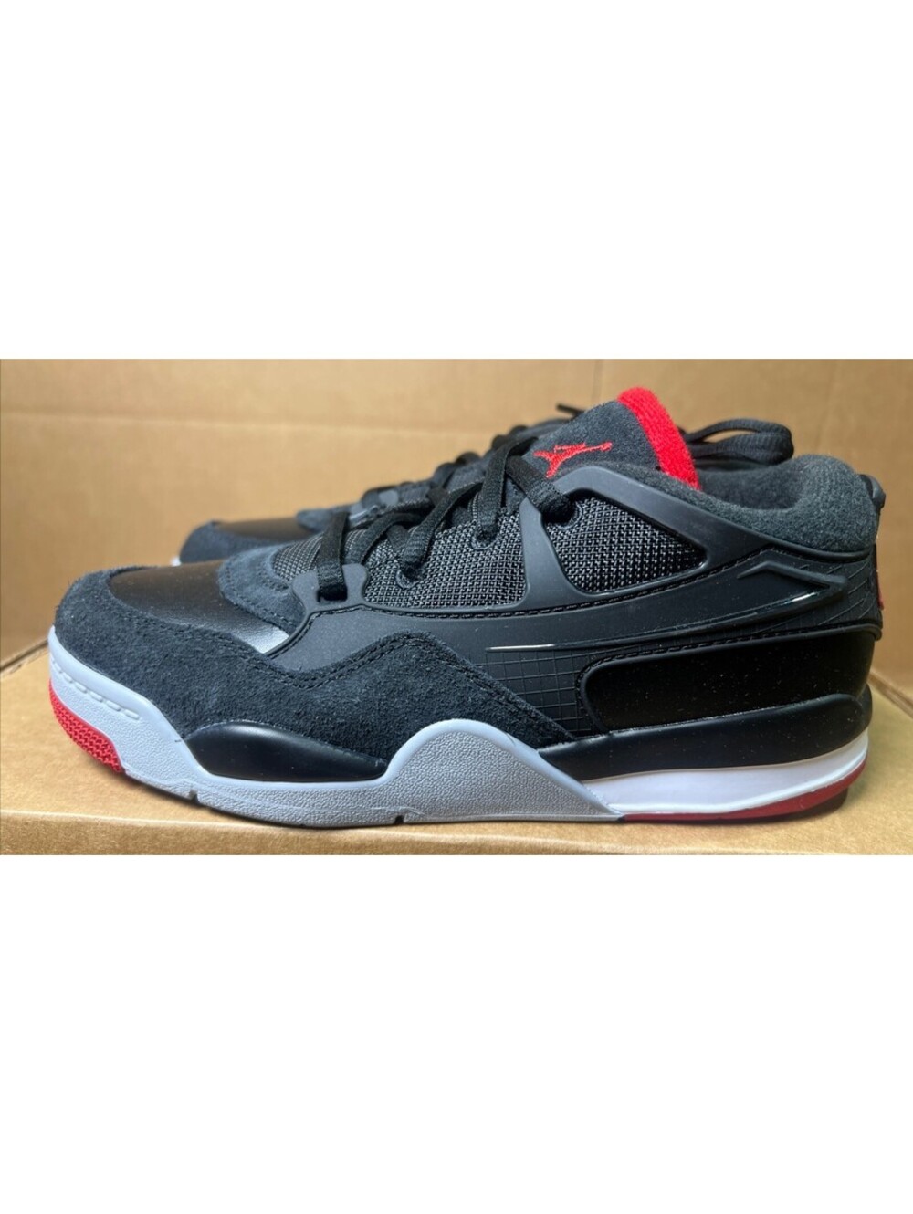 Jordan 4 RM Little Kids' Shoes (Black/Wolf Grey/White/Varsity Red) 1Y